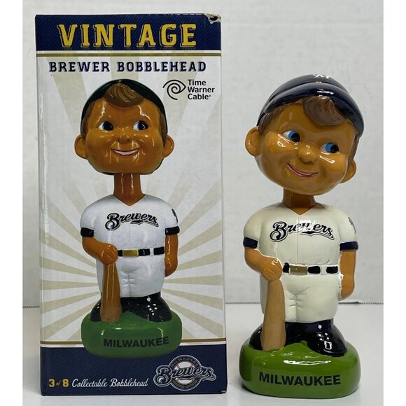 2014 Milwaukee Brewers Bob "Bullhead" Bruer Collectible Bobblehead, #3 of 8 - Picture 2 of 11